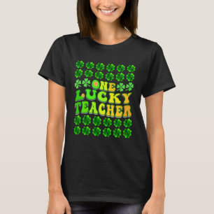 T-shirt Super Retro One Lucky Teacher Irish shamrock St P