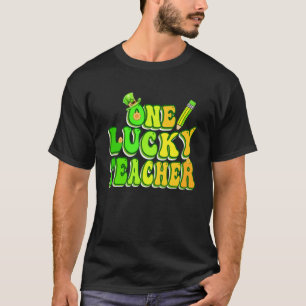 T-shirt Super Retro One Lucky Teacher Irish shamrock St P