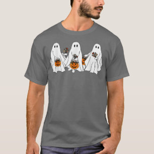 T-shirt Super saison Éffrayante Floral Boo Ghost Citrouill