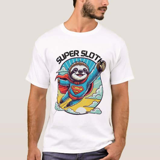 T-shirt Super Sloth - Drôle et Adorable Sloth Design (Devant)