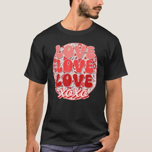 T-shirt Super Valentine's Day Love Retro Café Coeur Flo (Devant)