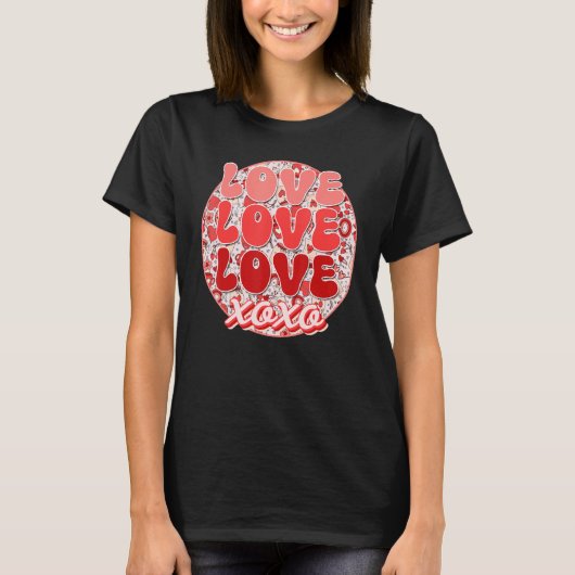 T-shirt Super Valentine's Day Love Retro Café Coeur Flo (Devant)