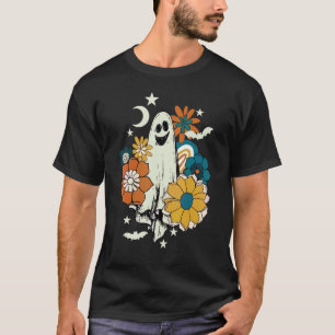 T-shirt Super Vintage Floral Ghost Cute Halloween Éffrayan