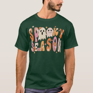 T-shirt Super Vintage Floral Ghost Cute Halloween Éffrayan