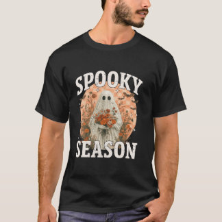 T-shirt Super Vintage Floral Ghost Cute Halloween Éffrayan