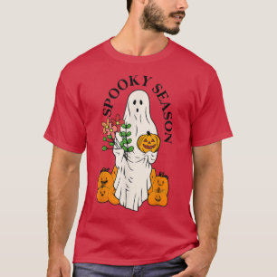T-shirt Super Vintage Floral Ghost Cute Halloween Éffrayan