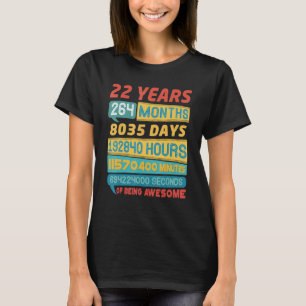T-shirt Superbe 22 Ans Vintage 22e Anniversaire