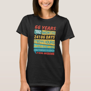 T-shirt Superbe 66 Ans Vintage 66e Anniversaire