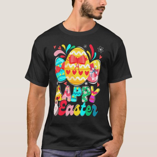 T-shirt Superbe chasse aux oeufs Bunny Pâques Joyeux jour (Devant)