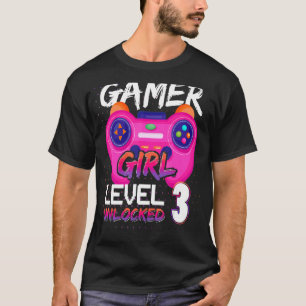 T-shirt Superbe Contrôleur Jeux Vidéo Niveau 3 Ga Déverrou