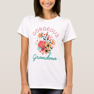 T-shirt Superbe Grandma Retro Floral Flower Personnaliser