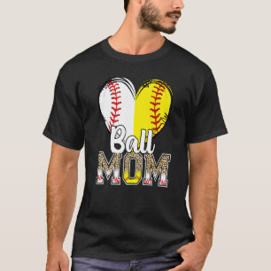T-shirt Superbe Maman Balle Léopard Baseball Softball Femm