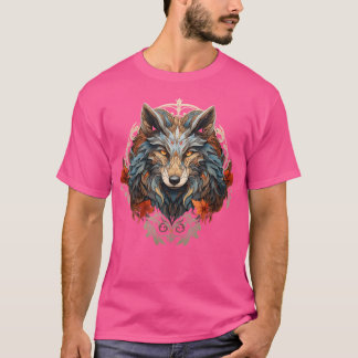 T-shirt Superbe Nature Wolf Automne Saison Automne Art Nou