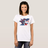 T-shirt Superbe Tee Navy Abstrait Aigle Tendance (Devant entier)