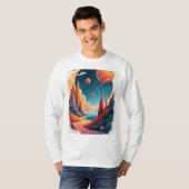 T-shirt Superbe thème de l'affiche spatiale avec paysage (Devant entier)