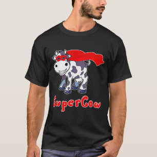 T-shirt Supercow Superhero Vache Pour Hommes Femmes Enfant