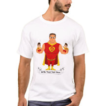 Superdad avec jumeaux - dessin animé