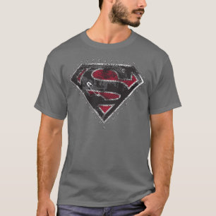 T-shirt Supergirl a affligé le noir et le rouge de logo