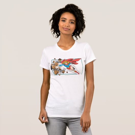 T-shirt Supergirl détruit Boulder (Devant entier)
