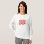 T-shirt Supergirl Fleurs roses (Devant entier)