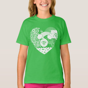 T-shirt Supergirl Floral Peace Heart Graphisme
