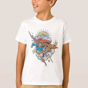 T-shirt Supergirl Flying Lightning Tattoo