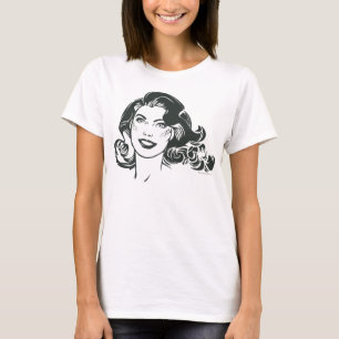 T-shirt Supergirl noir et blanc dessin 2