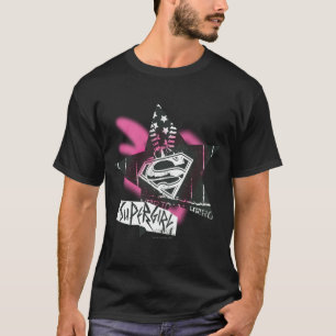 T-shirt Supergirl Pink Spray Star Peinture