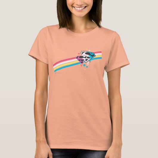 T-shirt Supergirl Rainbow Stripes (Devant)