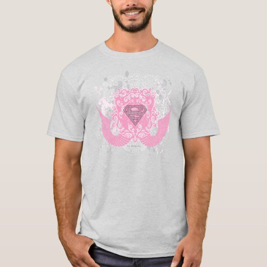 T-shirt Supergirl rose aile design (Devant)