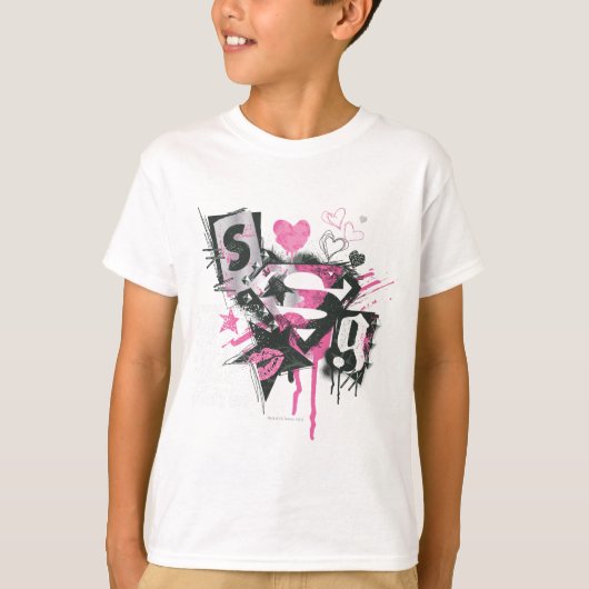 T-shirt Supergirl Spills and Scribbles Collage (Devant)
