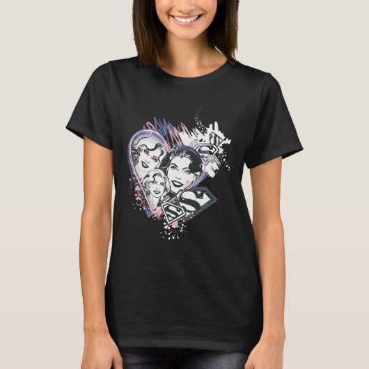 T-shirt Supergirl Visage Collage (Devant)