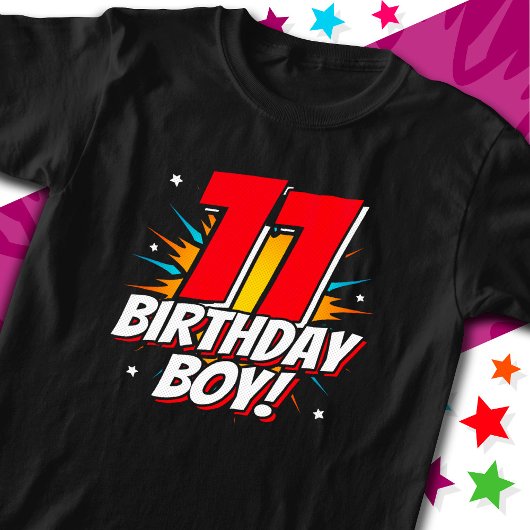 T-shirt Superhero 11 ans Anniversaire Garçon 11e Anniversa