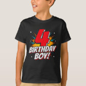 T-shirt Superhero 4 ans Anniversaire Garçon 4e Anniversair (Devant)