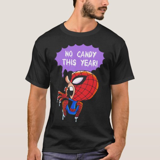 T-shirt Superhero accroché au mur Pas de bonbons cette ann (Devant)