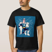 T-shirt Superhero avec son chat (Devant)