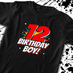 T-shirt Superhero Birthday - 12 ans d'âge - 12 ans d'anniv<br><div class="desc">This cool 12th birthday design est parfait pour un super hero birthday party theme ! Great for any 12 ans old boy that loves comic book superheroes ou villains with superpowers ! Objets 12e jour du jour : "12 Birthday Boy !" Happy birthday quote in a comic book superhero theme...</div>