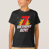 T-shirt Superhero Birthday Boy - 7 Year old - 7th Birthday (Devant)