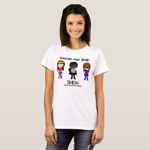 T-shirt SUPERHERO Black Outline - United for SHE