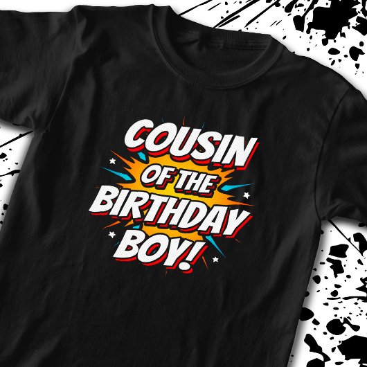 T-shirt Superhero Comics Anniversaire - Cousin Birthday Bo