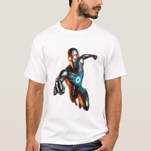 T-shirt Superhero dynamique : Conception futuriste des T-s (Devant)