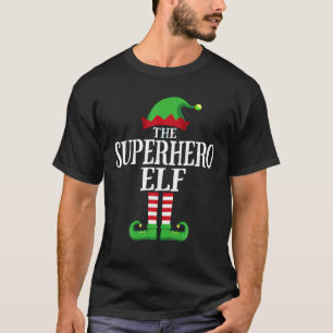 T-shirt Superhero Elf Correspondant Famille Groupe Noël