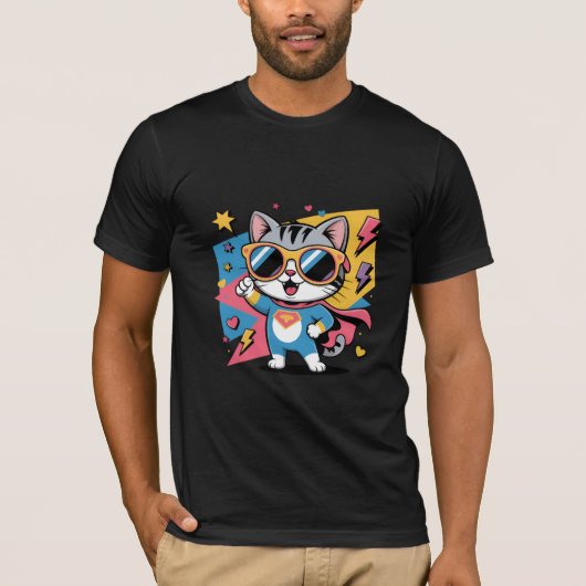 T-shirt Superhero Kitty Power (Devant)
