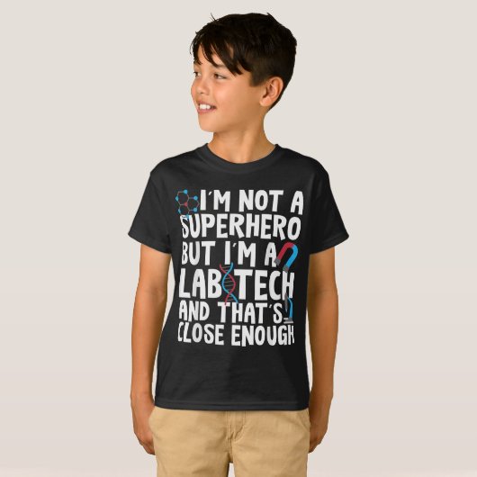 T-shirt Superhero Lab Tech Lab Technicien Laboratoire Geek (Devant entier)