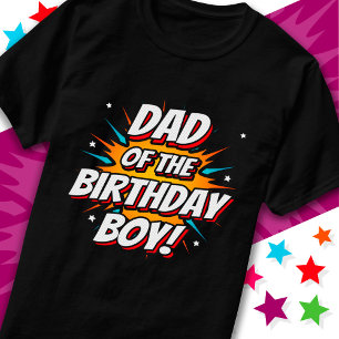T-shirt Superhero Party Comics Papa of Birthday Boy