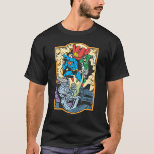 T-shirt Superman & Green Lantern Combat Brainiac