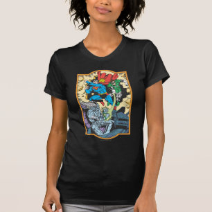 T-shirt Superman & Green Lantern Combat Brainiac