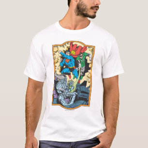 T-shirt Superman & Green Lantern Combat Brainiac