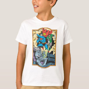 T-shirt Superman & Green Lantern Combat Brainiac