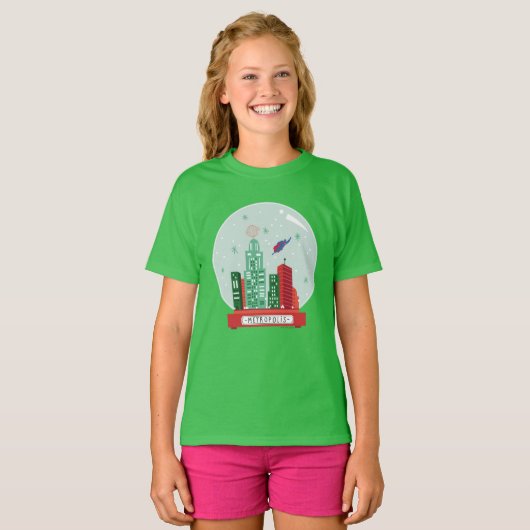 T-shirt Superman Metropolis Globe des neiges (Devant entier)